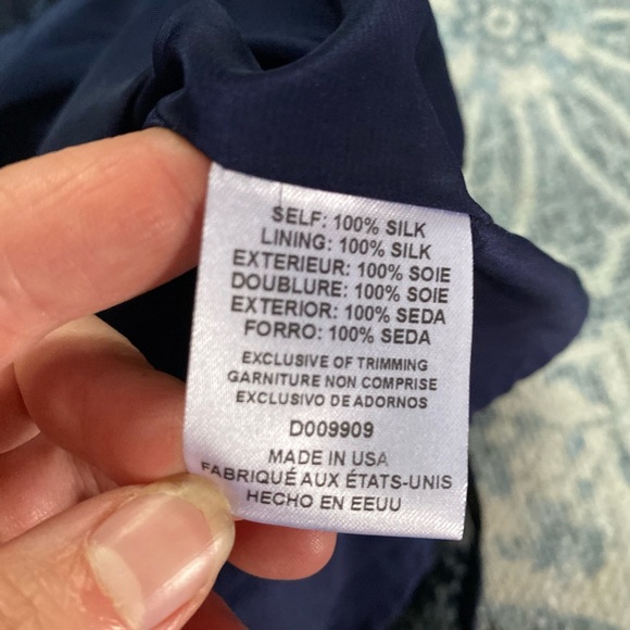 House of Harlow Pure Silk Navy Blue Mini Dress with Spaghetti Straps Size Small - Picture 4 of 8